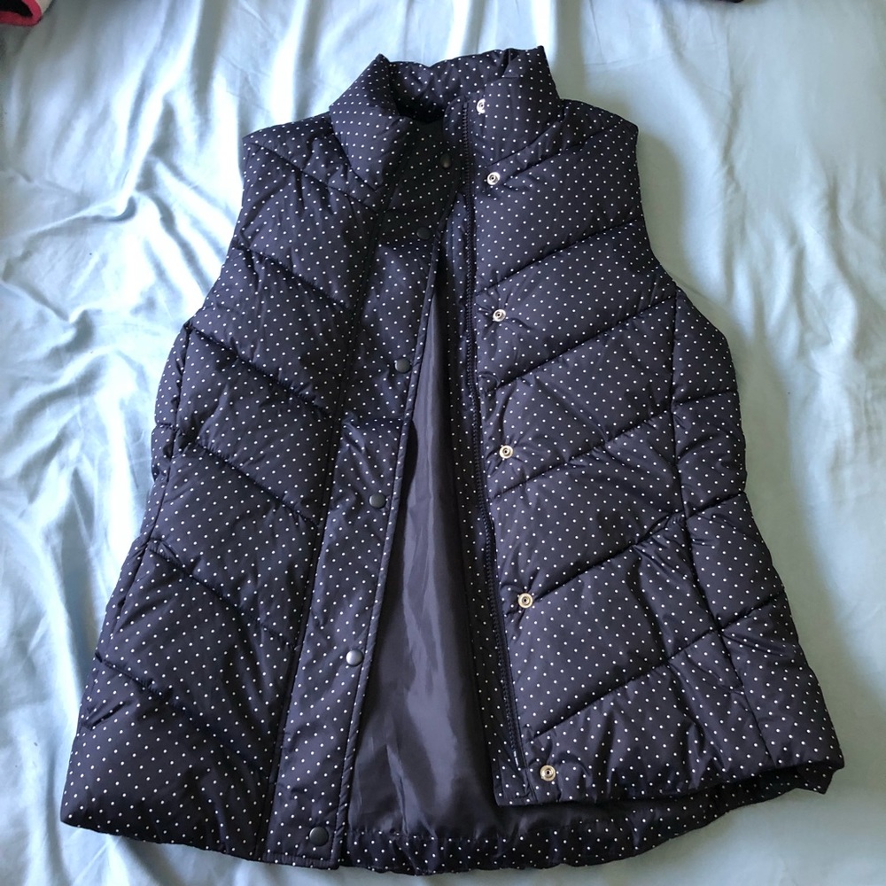 NEVER BEEN WORN Gap Navy Blue Polka Dot Vest